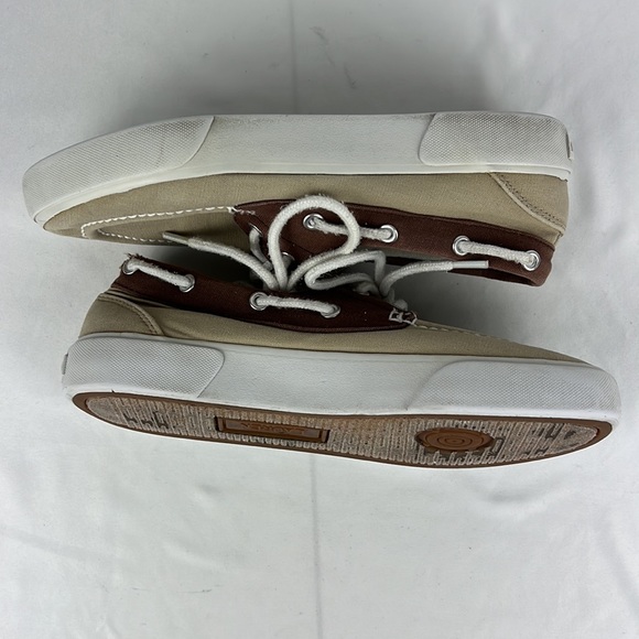 Lauren Ralph Lauren Women's Tan/Brown Breeana Canvas Boat Shoes Sz: 6.5B - Picture 5 of 9